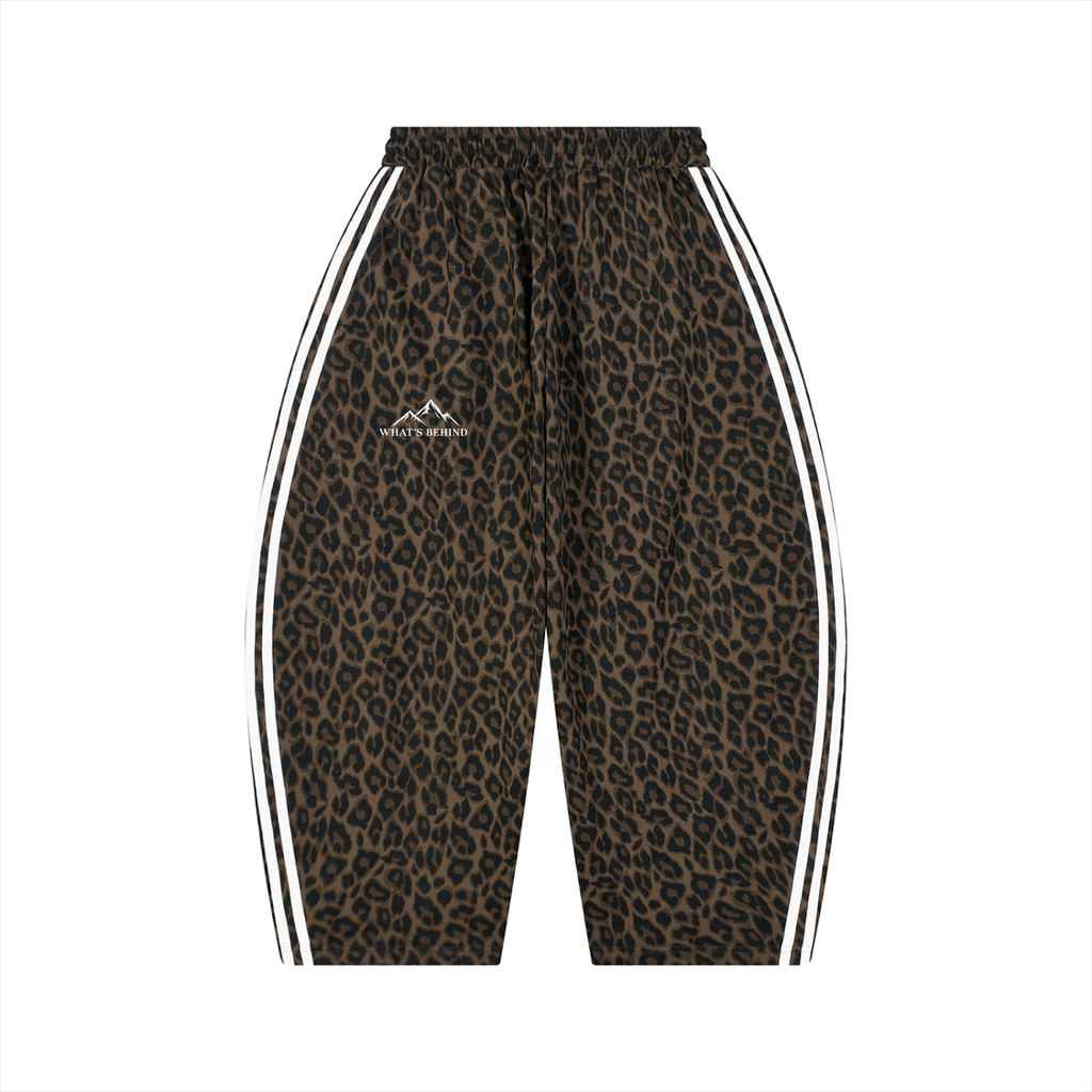 Unisex Leopard Barrel Leg Sweatpants
