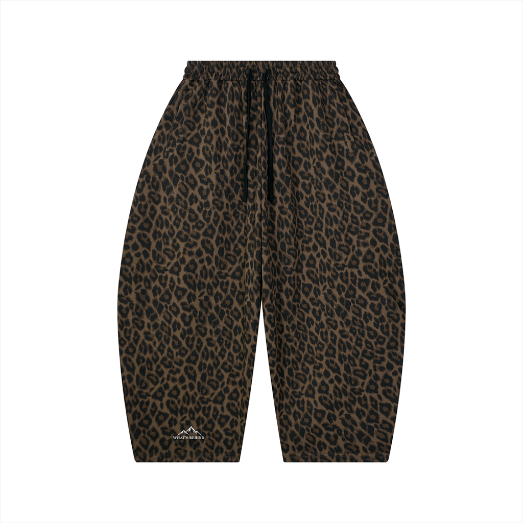 Unisex Leopard Barrel Leg Sweatpants