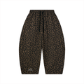Unisex Leopard Barrel Leg Sweatpants