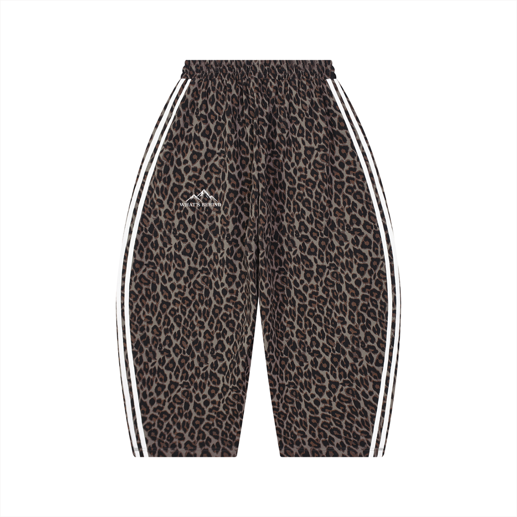 Unisex Leopard Barrel Leg Sweatpants